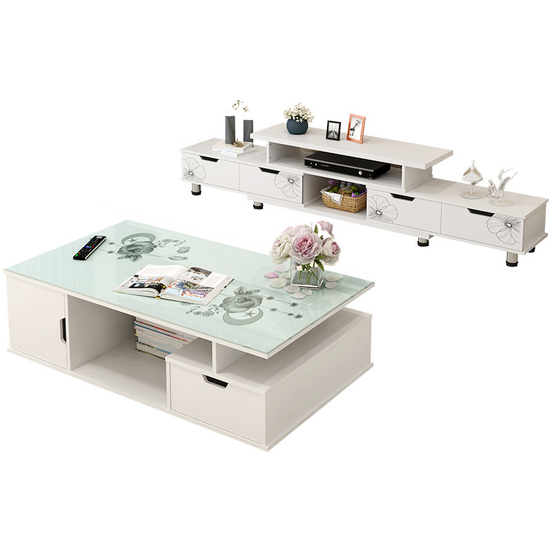 TV Cabinet Coffee Table Combination Modern Small Apartment Mini Living Room Bedroom Simple Simple Nordic Style TV Cabinet