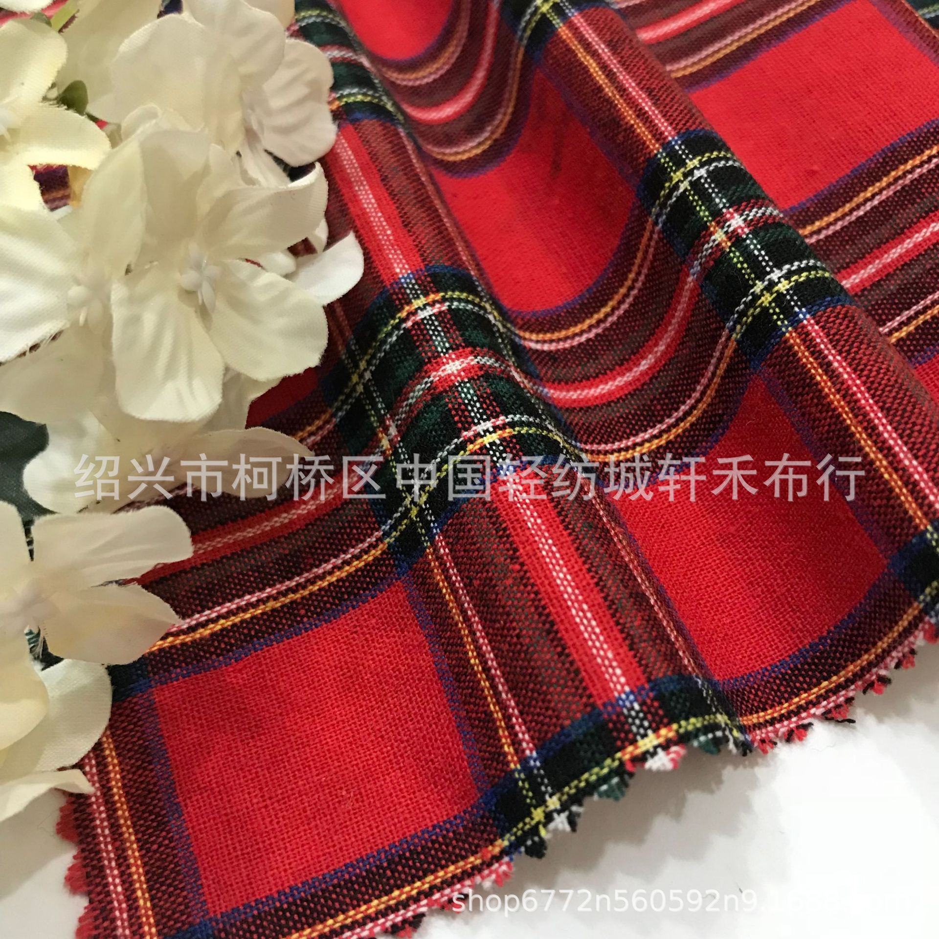 Red School Uniform Style Polyester-Cotton Shirt Fabric Long-Sleeved Yarn-Dyed Versatile Texture Mixed Woven Workwear Style