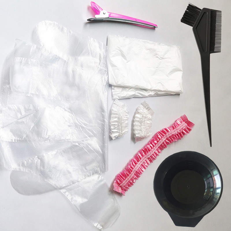 Disposable Hair Dyeing Tools Earmuffs Comb 8-Piece Hairdressing Oil Set Hairdressing Hair Dyeing Oil Bowl Eight-Piece Set