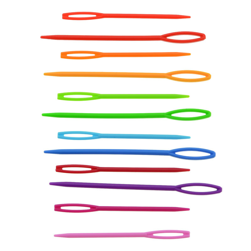Pp Plastic Hand Sewing Needles Knitting Tools Plastic Sweater Needles Big Eye Embroider Needles DIY Handmade Plastic Needles Wholesale