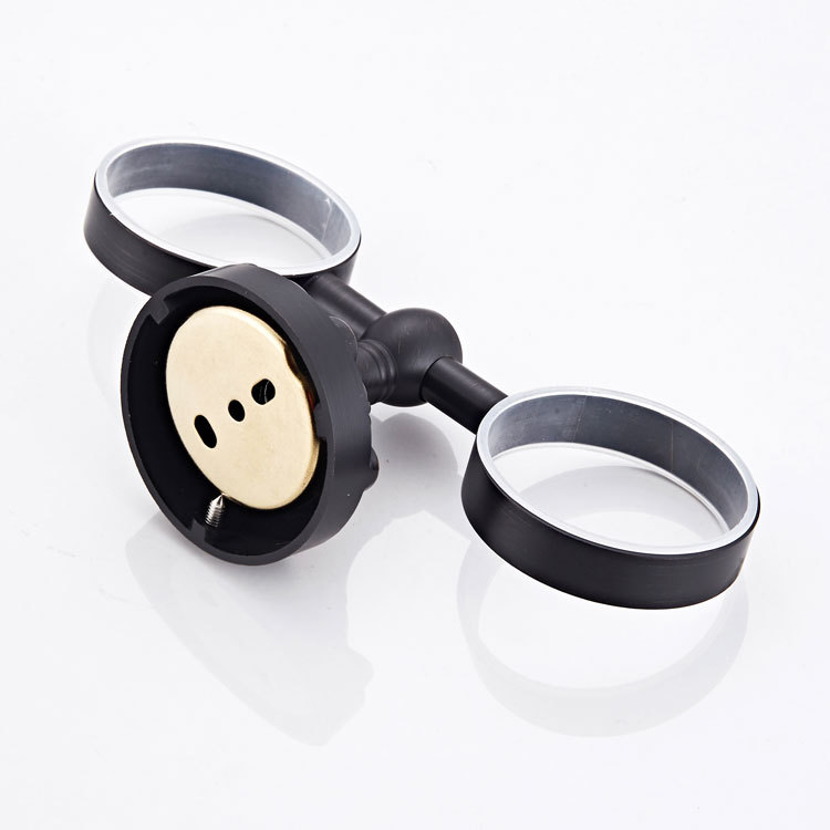 Bathroom hardware pendant manufacturer new European flower chassis copper double cup holder gargle Cup K6108