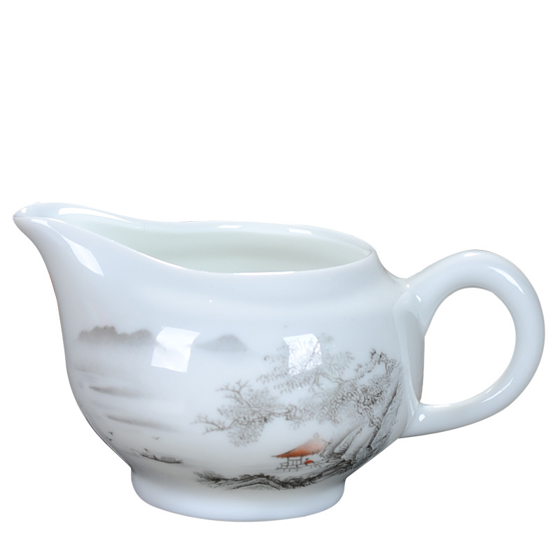 High white porcelain ceramic fair cup tea strainer suit kung fu tea set accessories household white porcelain tea sea tea filter tea dispenser