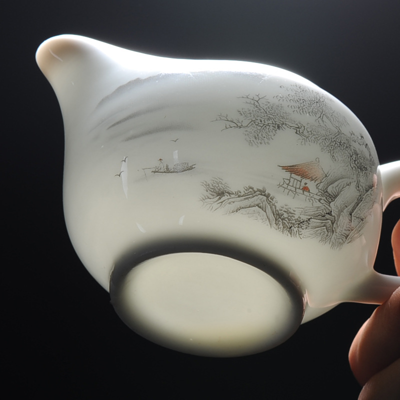 High white porcelain ceramic fair cup tea strainer suit kung fu tea set accessories household white porcelain tea sea tea filter tea dispenser