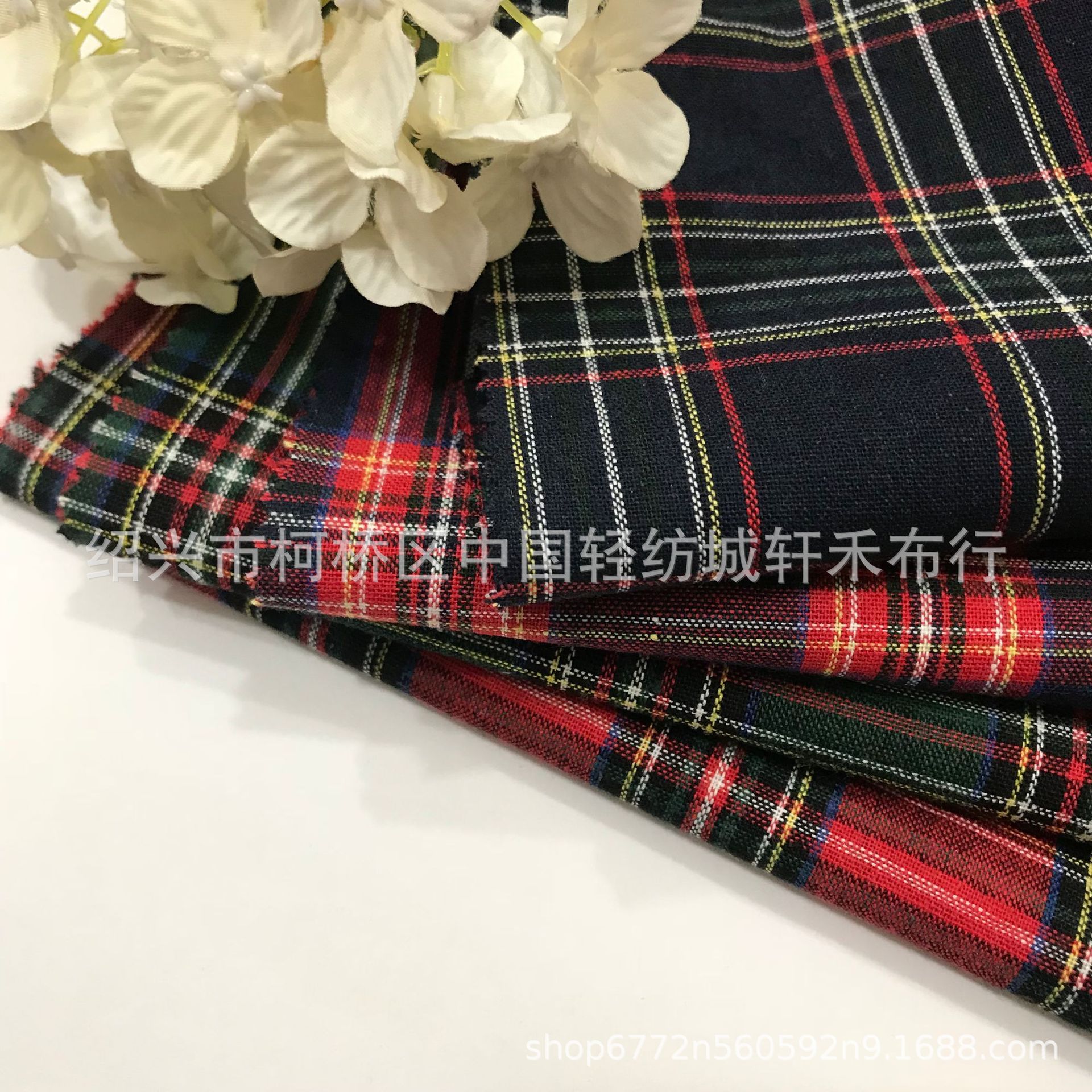 Red School Uniform Style Polyester-Cotton Shirt Fabric Long-Sleeved Yarn-Dyed Versatile Texture Mixed Woven Workwear Style