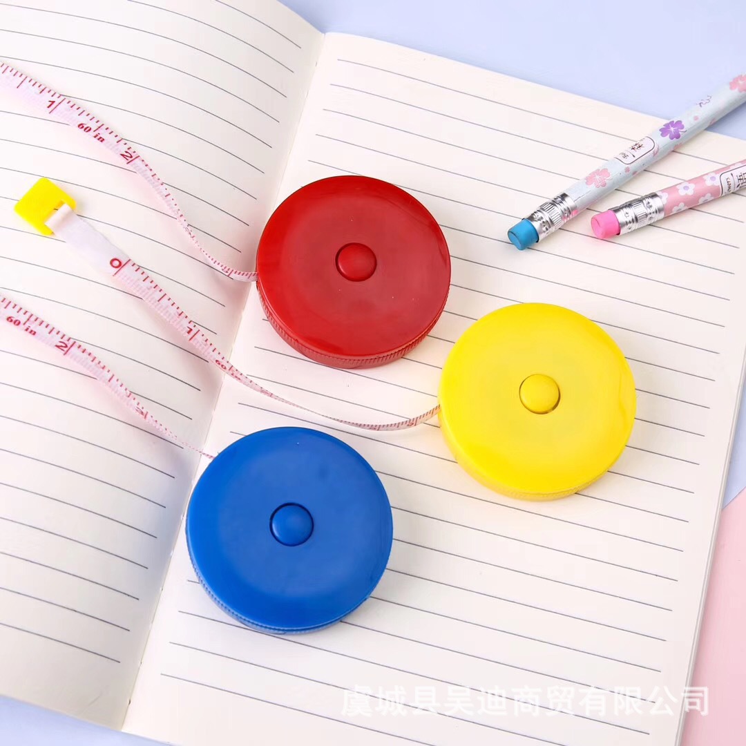 Factory Direct supply gift ruler shrink tape waist ruler measuring clothing soft ruler mini tape ruler printable logo QR code