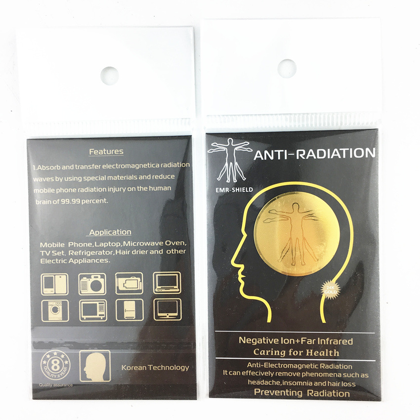 Amazon 24K Metal Double Round Radiation Protection Energy Mobile Phone Sticker Emr Mobile Phone Patch Factory Spot Wholesale
