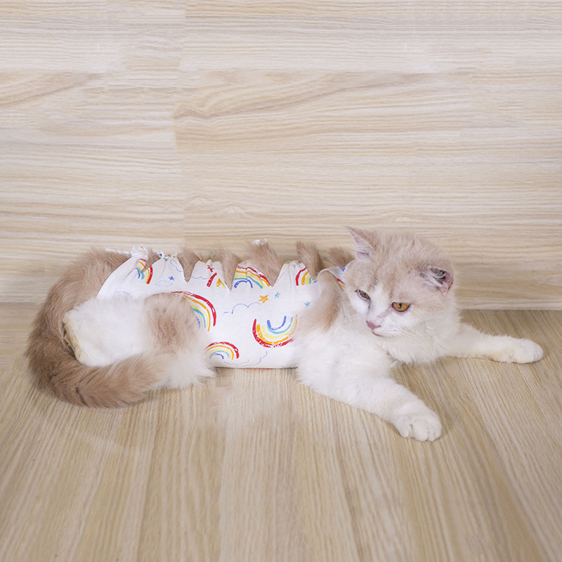 Female cat sterilization clothing strap sterilization clothing cat postoperative recovery clothing weaning clothing cotton breathable physiological clothing manufacturers