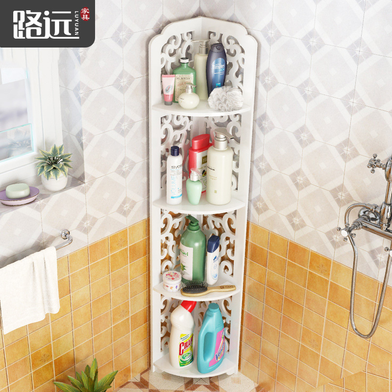 Spot Luyuan Toilet Rack Non-perforated Washstand Toilet Toilet Floor-type Corner Storage Cabinet