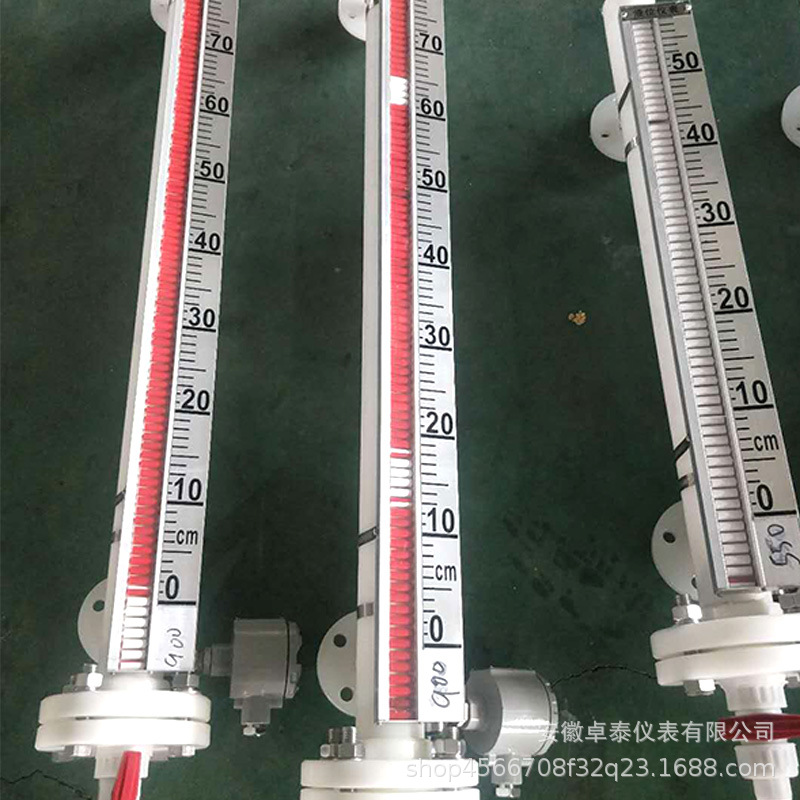 Customized Side-Mounted Magnetic Flap Level Gauge Lined with Ptfe Pp304 Water Level and Oil Level Gauge with Remote Alarm Sewage Valve