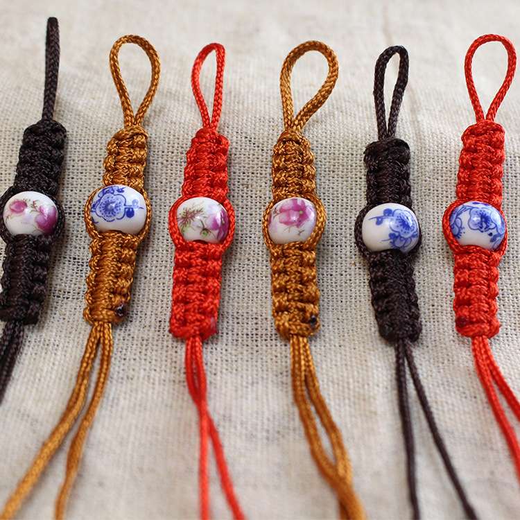 Ручная плетеная веревка для чайника с керамическими бусами, толстая веревка, прочная веревка для крышки, высококачественная веревка для стеклянной чашки, оптовая продажа