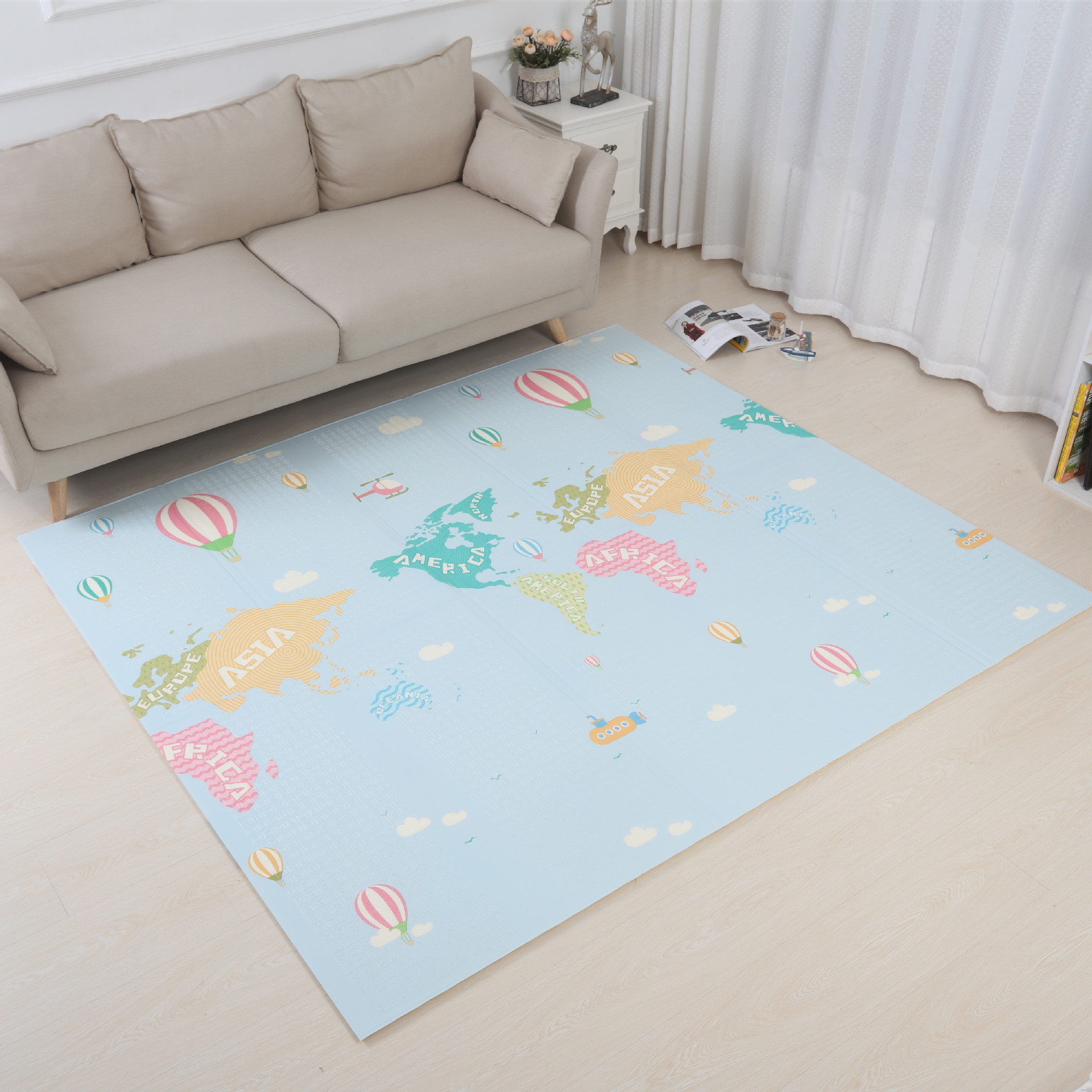 Climbing Mat Xpe Foldableing Cross-Border Hot Selling Double-Sided Cartoon 180*200 Infant Crawling Mat Thickeneded Manufacturer Wholesale