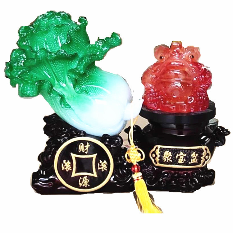 New Baicai Ruyi Jade Cabbage Lucky Treasure Resin Crafts Ornaments Opening Home Decoration Gifts