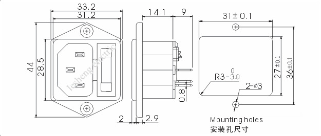 R-3013 Power Supply Seat Recruitment Agents Three Core 3 Power Socket