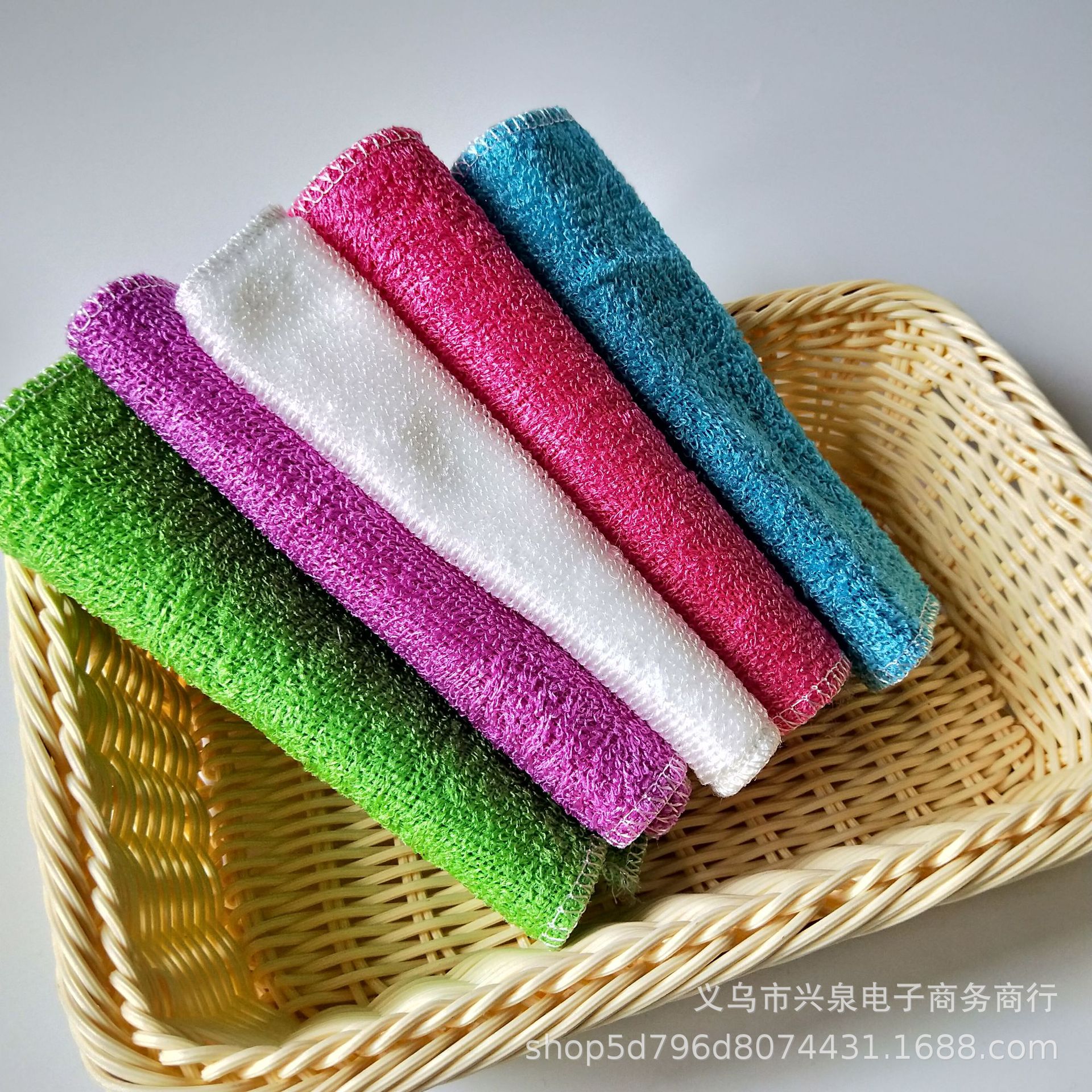 18*23 Bamboo Fiber Dish Towel, Non-stick Oil Scouring Pad, Absorbent Dish Towel, Bamboo Charcoal Bamboo Fiber 2 Yuan Supply