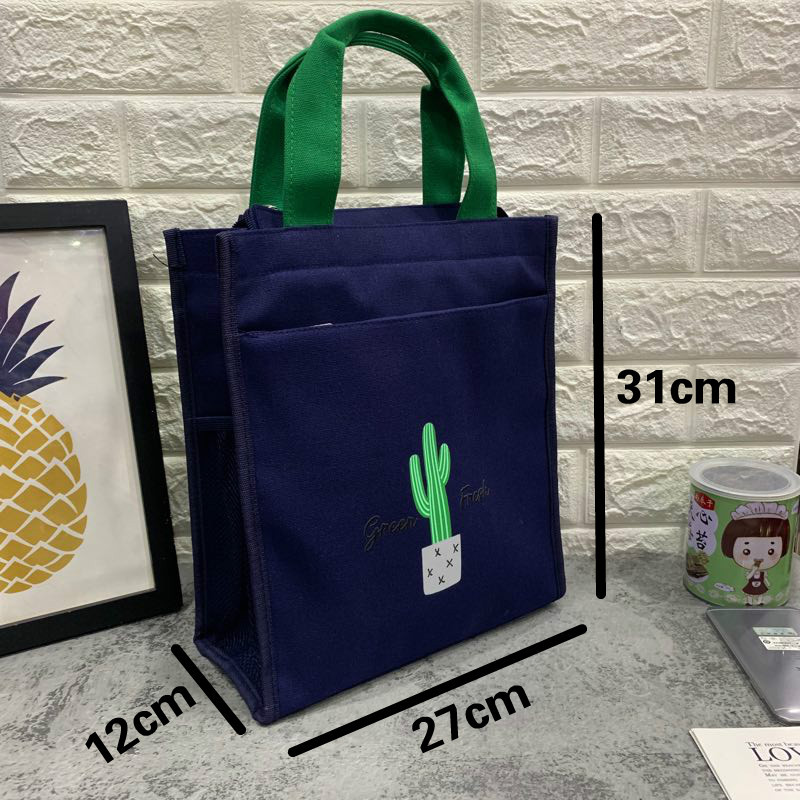 Large New Canvas Multi-layer Student Make-up Classes Bag File Bag Casual Mummy Bag with Meal Bag for Work Lunch