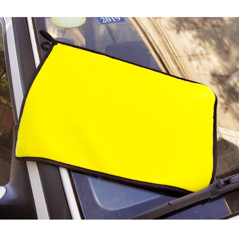 Jinzhou manufacturers wholesale car towel double-sided two-color soft absorbent towel high density coral fleece edging car wash towel