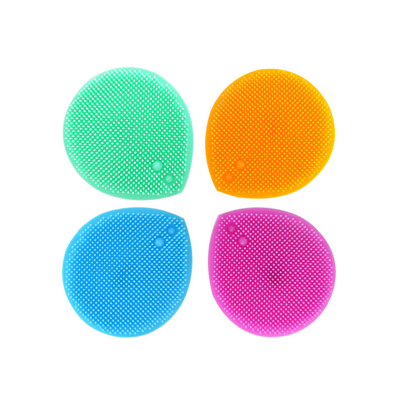 Silicone Facial Cleansing Brush, Soft Face Wash Brush for Hair Washing and Bathing, Double-Sided Heart-Shaped Cleansing Makeup Brush, Portable Beauty Tool