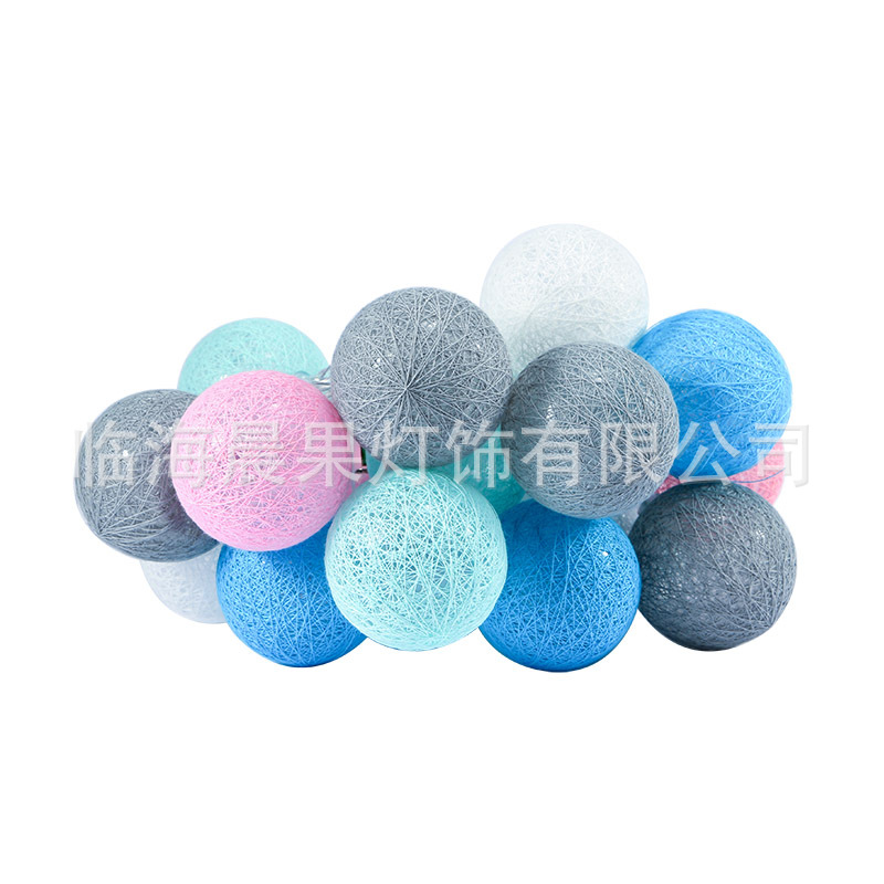 Cotton Ball LED Light String ins Internet Celebrity Girl's Room Christmas Holiday Children's Tent Decoration Birthday Atmosphere Decoration Light