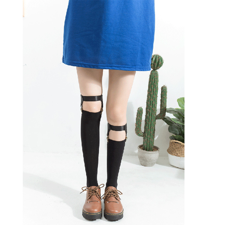 Leg ring jk socks women's tube socks ins trendy Japanese uniform calf socks thin leg knee-length stockings buckle thin spring and summer
