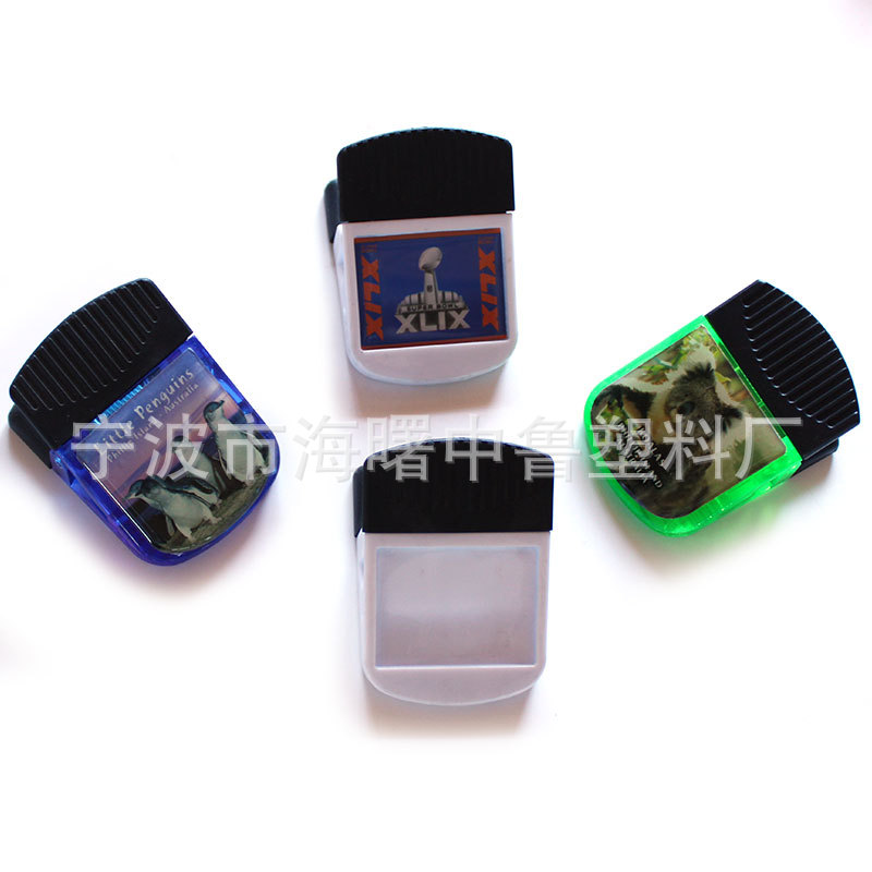 Customized Production of Plastic Colorful Clips, Animal Pattern Magnetic Clips, Magnet Stationery Plastic Clips