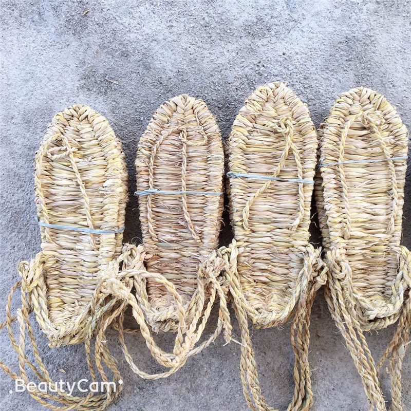 Handmade Straw Shoes Men's Straw Woven Japanese Anime Death Samurai cos Sandals Women's Summer Retro Red Army Show