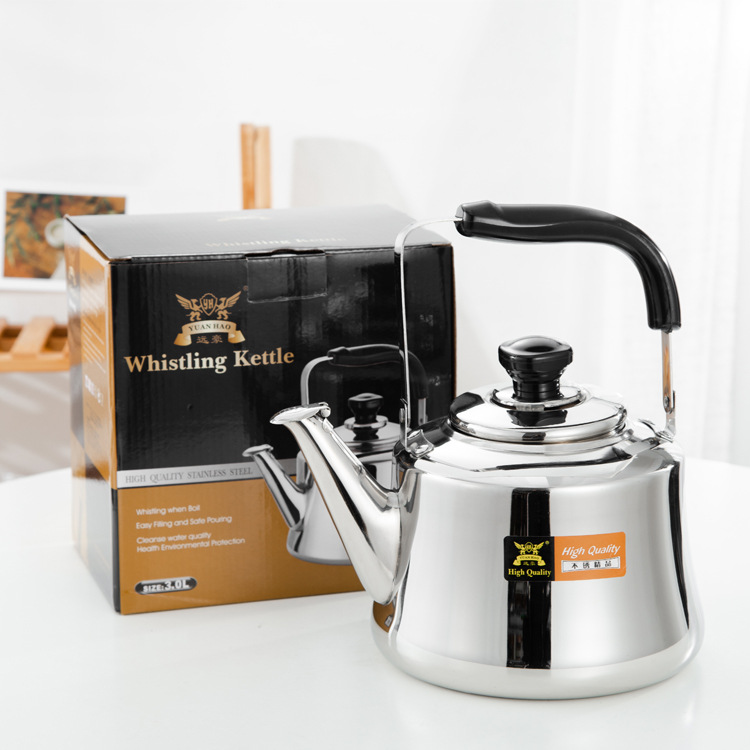 Classical Stainless Steel Whistle Kettle Large Capacity Boiling Kettle Heat Insulated and Durable Induction Cooker Large Kettle Kettle