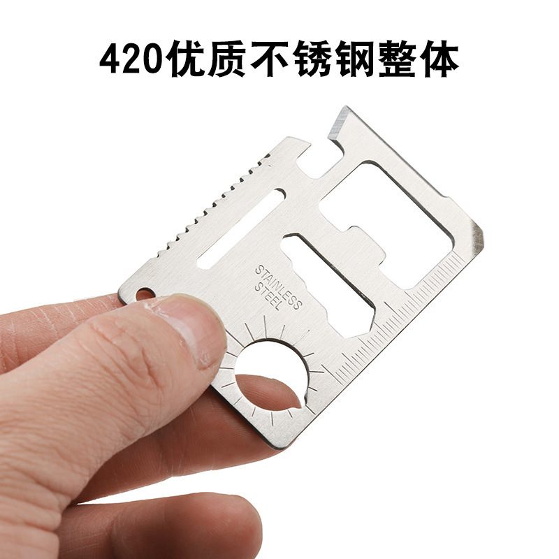 Multifunctional stainless steel Swiss Army knife card outdoor camping life saving Army knife card in stock portable creative card