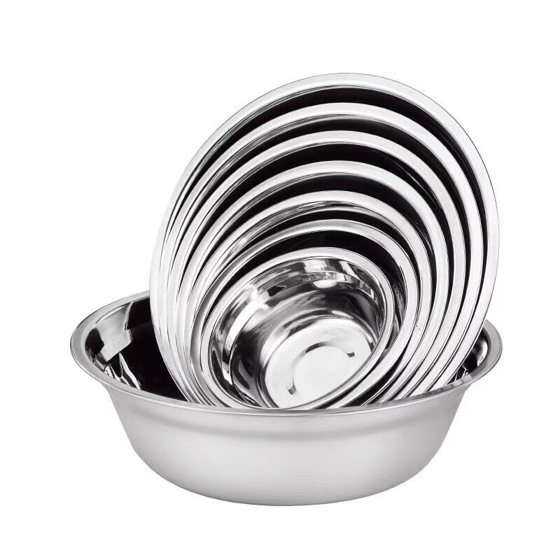 304 Food Grade Stainless Steel Basin with Magnetic Non-magnetic Thickened Soup Basin Household Soup Bowl Stall Supply Vegetable Washing Washbasin