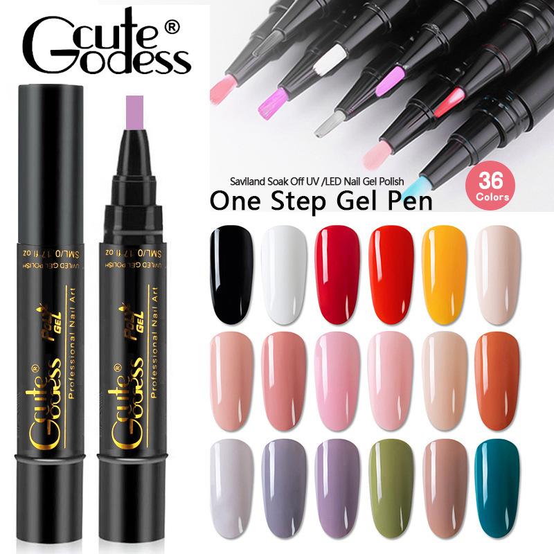 Cute Gutess Cross-Border New Product 3-in-1 Nail Glue Pen Flash One-Step Glue Phototherapy Glue Does Not Require Bottom Coating