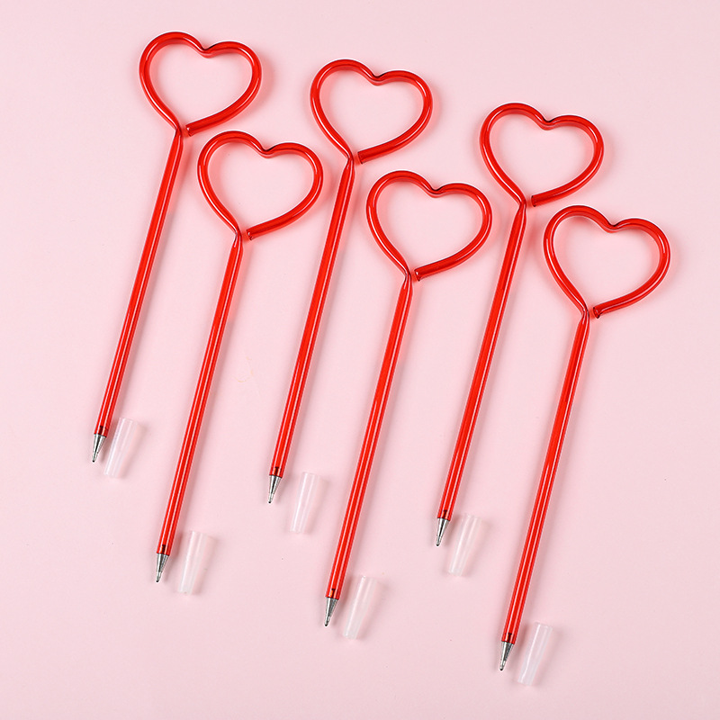 Фабричное предложение, PET креативная рекламная ручка в форме соломинки, ручка в форме сердца, шариковая ручка PETG