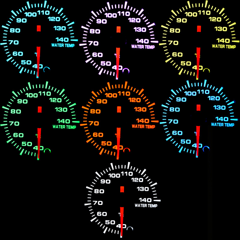 2-inch 52MM black shell high-speed stepper motor water temperature meter seven-color adjustable meter car instrument modification instrument