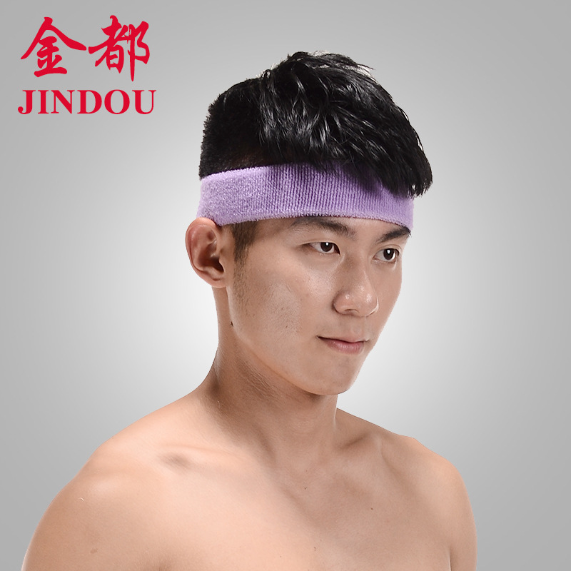 Outdoor sports breathable sweat-absorbent band towel headband men's and women's polyester cotton sports head protector in stock wholesale protective gear