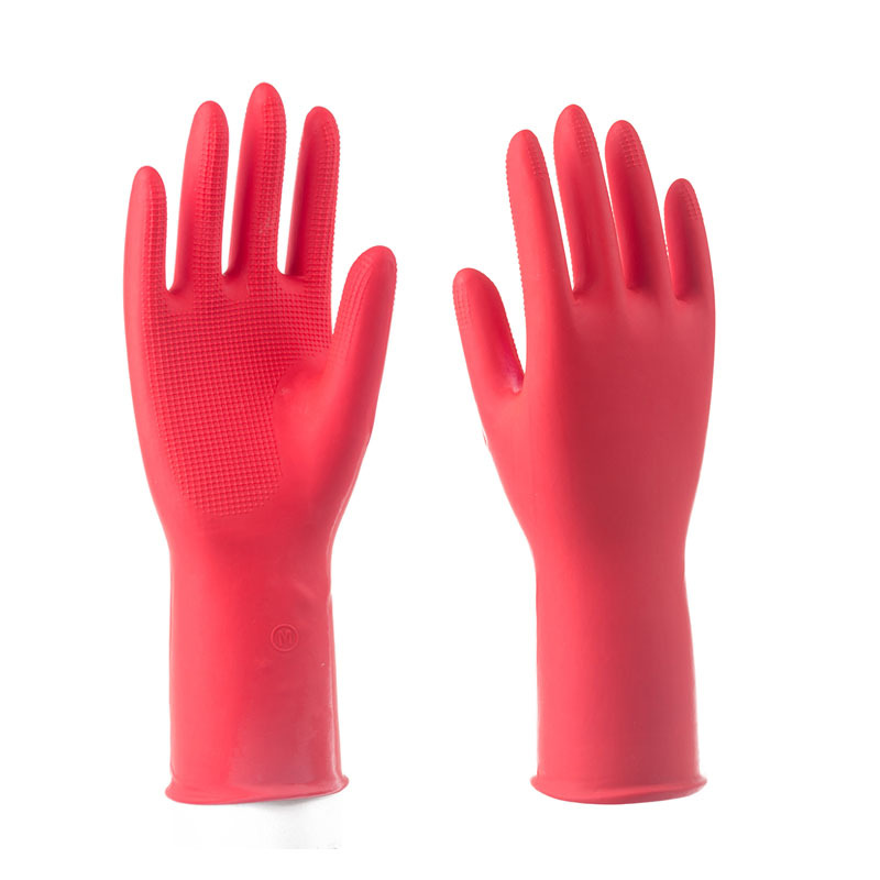 Cleaning children's mini household latex gloves thin women's red kitchen dishwashing rubber gloves custom processing