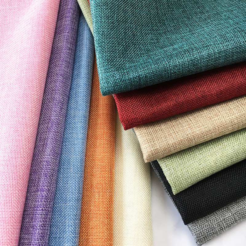 Polyester 1200D Imitation Linen Cationic Full Polyester Sofa Cloth Polyester Linen Cushion Pillow Fabric Imitation Linen Plain Color
