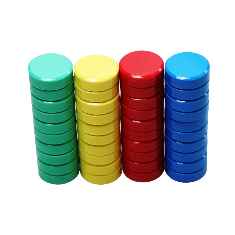 Defu round magnetic nail factory wholesale household magnet 2CM round whiteboard magnet 20MM multi-color magnetic particle
