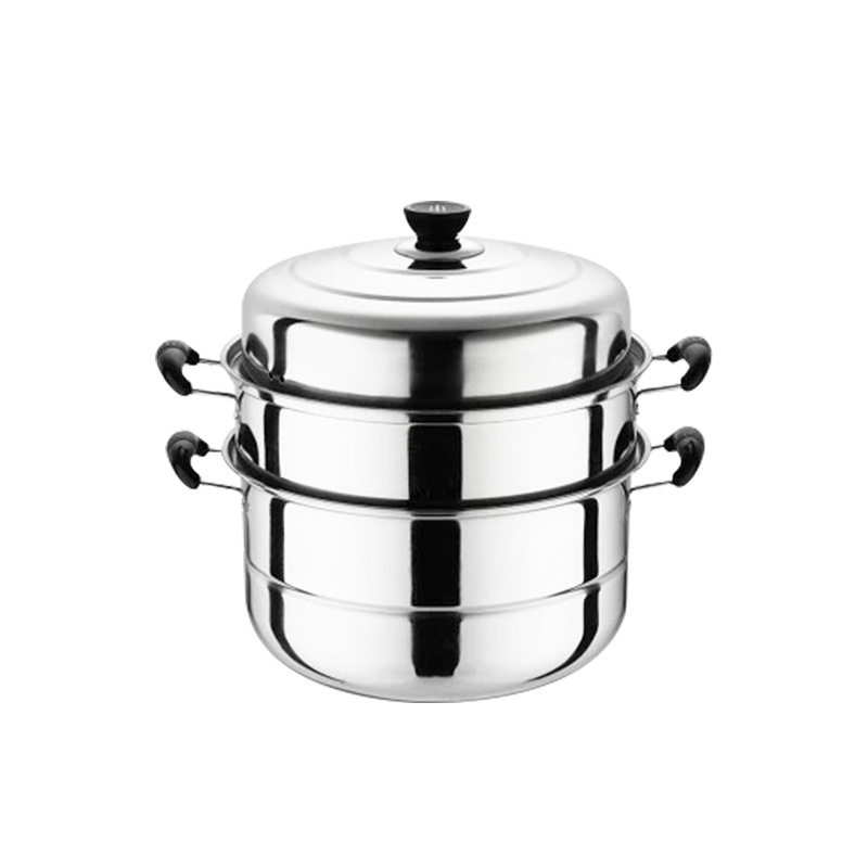 Stainless Steel Double-Layer Steamer Thickened Commercial Steaming Dual-Purpose Pot Three-Layer Large-Capacity Steamer Household Multi-Functional Steamer