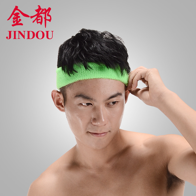 Outdoor sports breathable sweat-absorbent band towel headband men's and women's polyester cotton sports head protector in stock wholesale protective gear