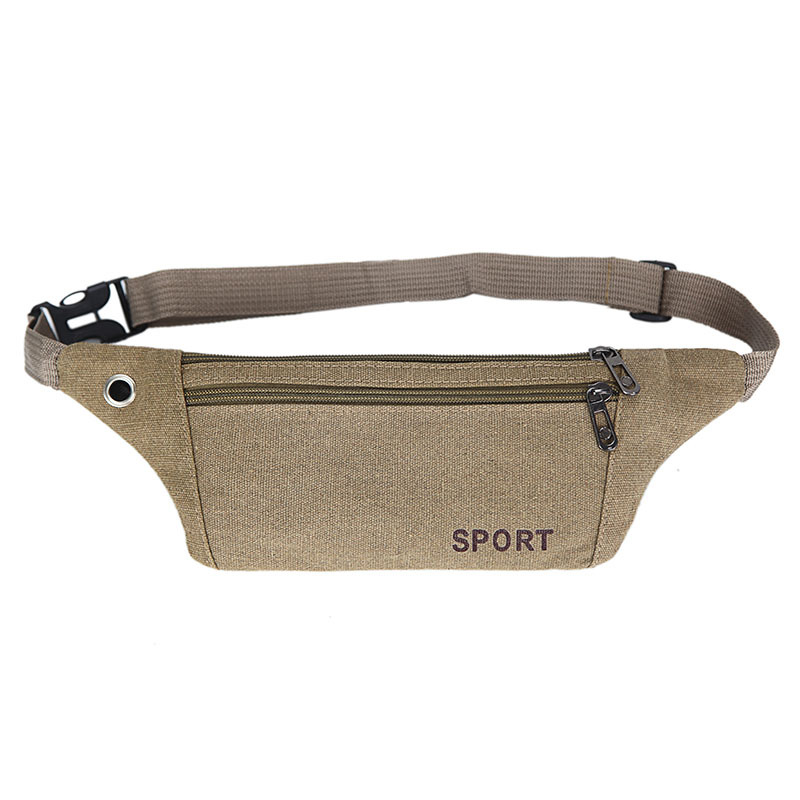 Factory direct Korean sports leisure canvas invisible anti-theft personal waist bag men and women travel cycling backpack