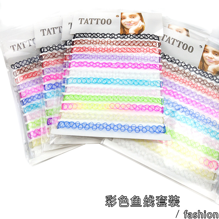 Ожерелье из рыболовной лески: короткое, эластичное, винтажное, для женщин