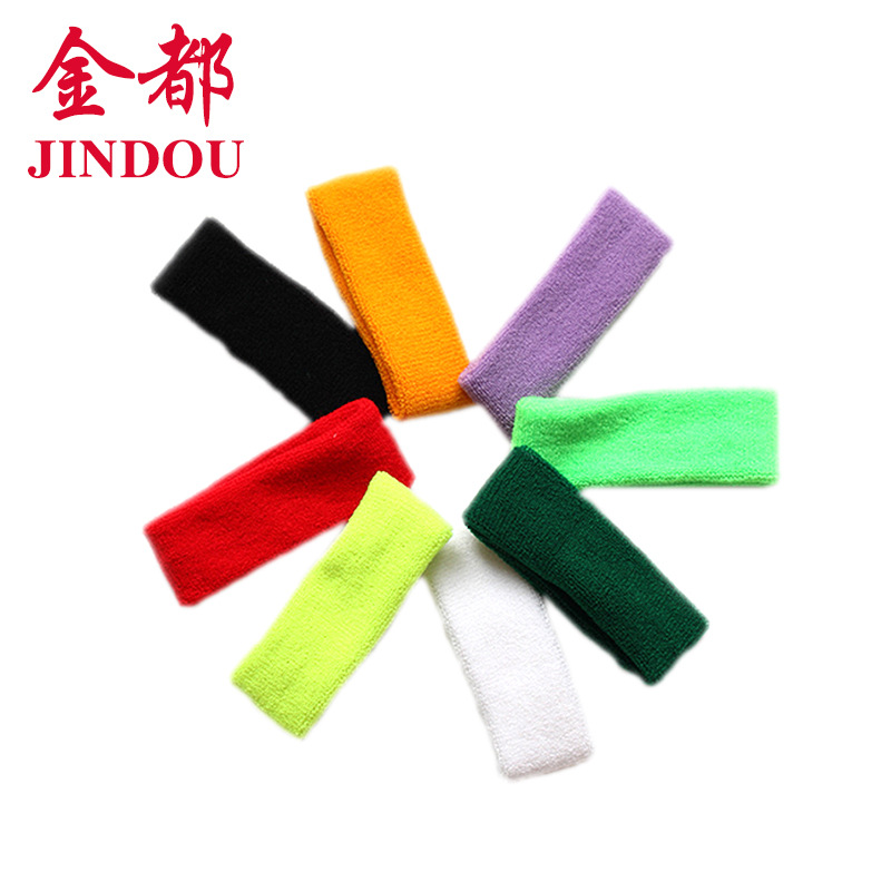 Outdoor sports breathable sweat-absorbent band towel headband men's and women's polyester cotton sports head protector in stock wholesale protective gear