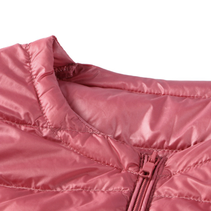 Down Vest Women's Autumn and Winter New Round Neck Zipper Plus Large Size White Duck Down Light Short Vest nylmj