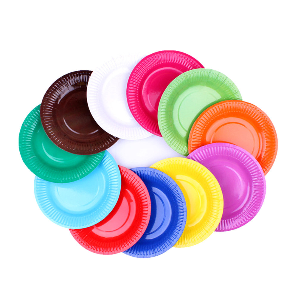 Colorful Paper Plate DIY Creative Handmade Materials Kindergarten Disposable 7inch 9inch Colorfulful Round Paper Plate
