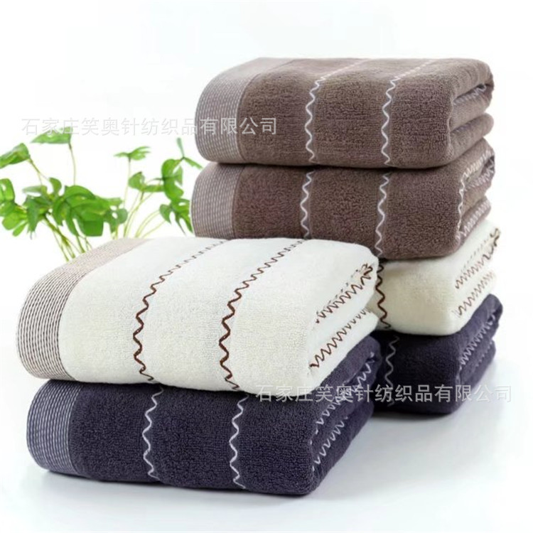 Полотенце с полосками из хлопка, мягкое, впитывающее, для домашнего использования, полотенце для умывания, не линяет, повседневные принадлежности