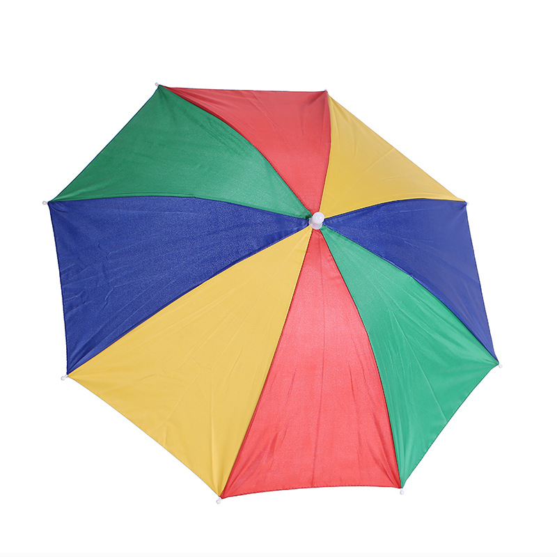 Factory direct new children's umbrella cap home travel outdoor activities plastic umbrella head hat umbrella wholesale