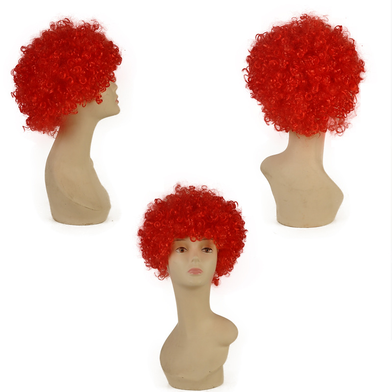 Yiwu color wig clown wig explosive head World Cup fans hair Party party kids adults