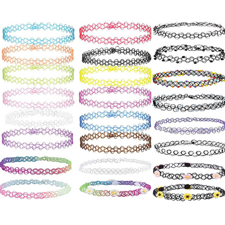 Fishing Line Necklace European and American Chocker Short Necklace Women's Elastic Fishing Line Vintage Necklace Collar Clavicle Chain