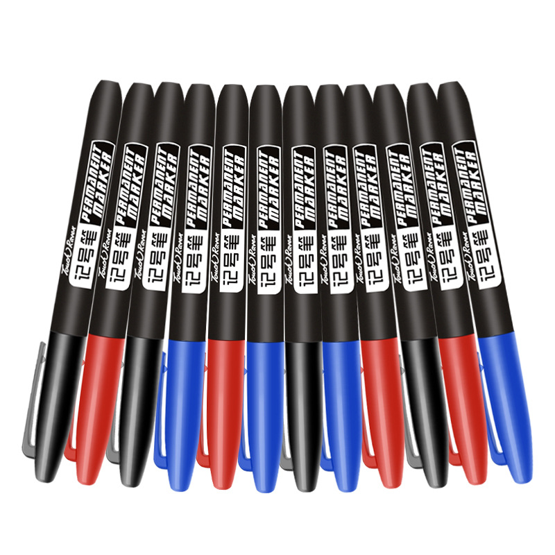 Marker black oily non-fading waterproof large head pen Gouxian ink color marker non-erasable office