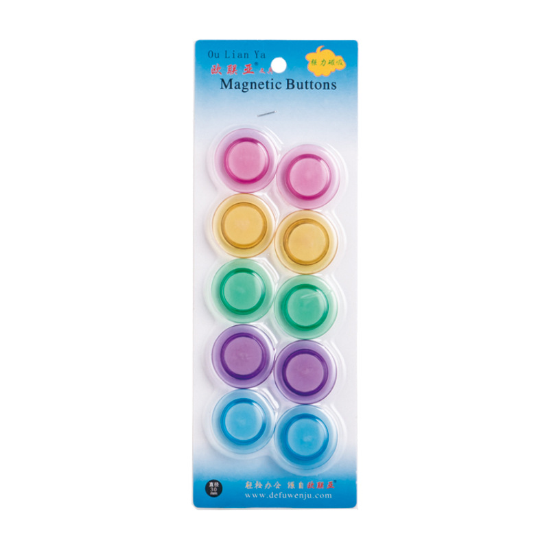 Transparent magnet set whiteboard accessories Color School Office teaching aids 3cm Crystal strong magnetic nails factory wholesale