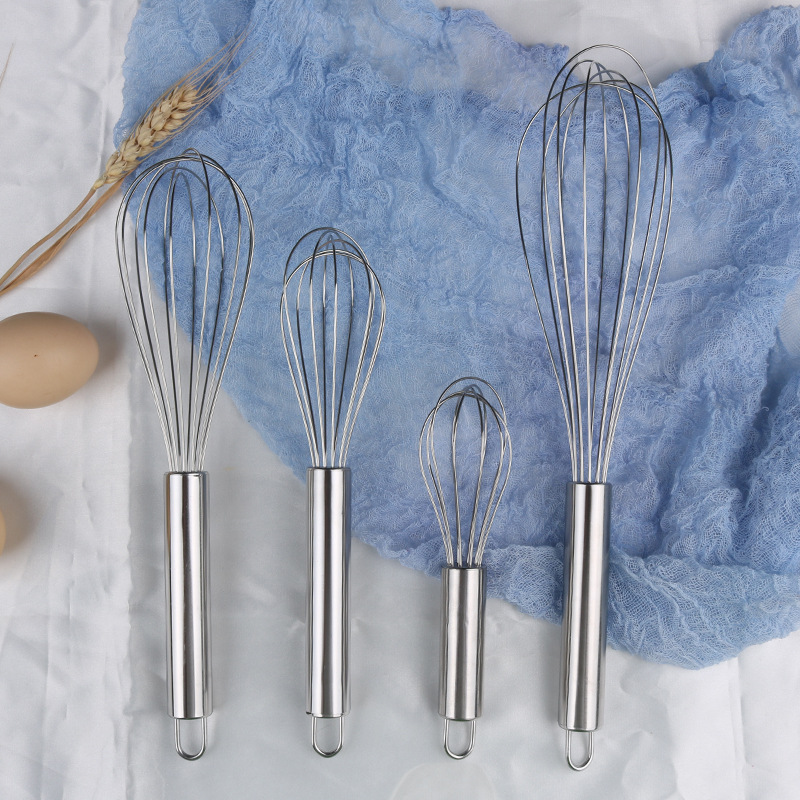 Stainless steel egg beater manual printable LOGO handheld batter cream mixer creative kitchen baking tool