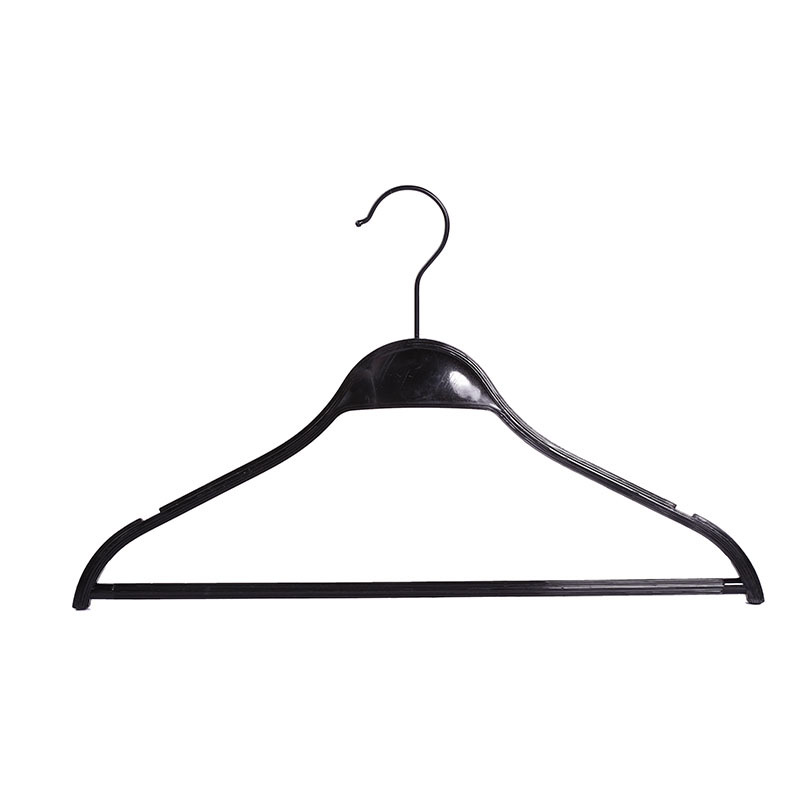 Solid Plastic Clothes Hanger, Clothing Store Black and White Plywood Clothes Hanger, Trouser Clip, Adult and Kidsren's Clothes Hanger, Non-Slip Strip Clothes Support